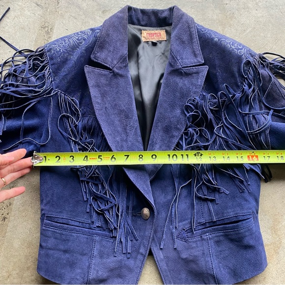 Vintage Phoenix USA Frontier Western Collection Fringe Suede Jacket Paisley - Picture 6 of 9